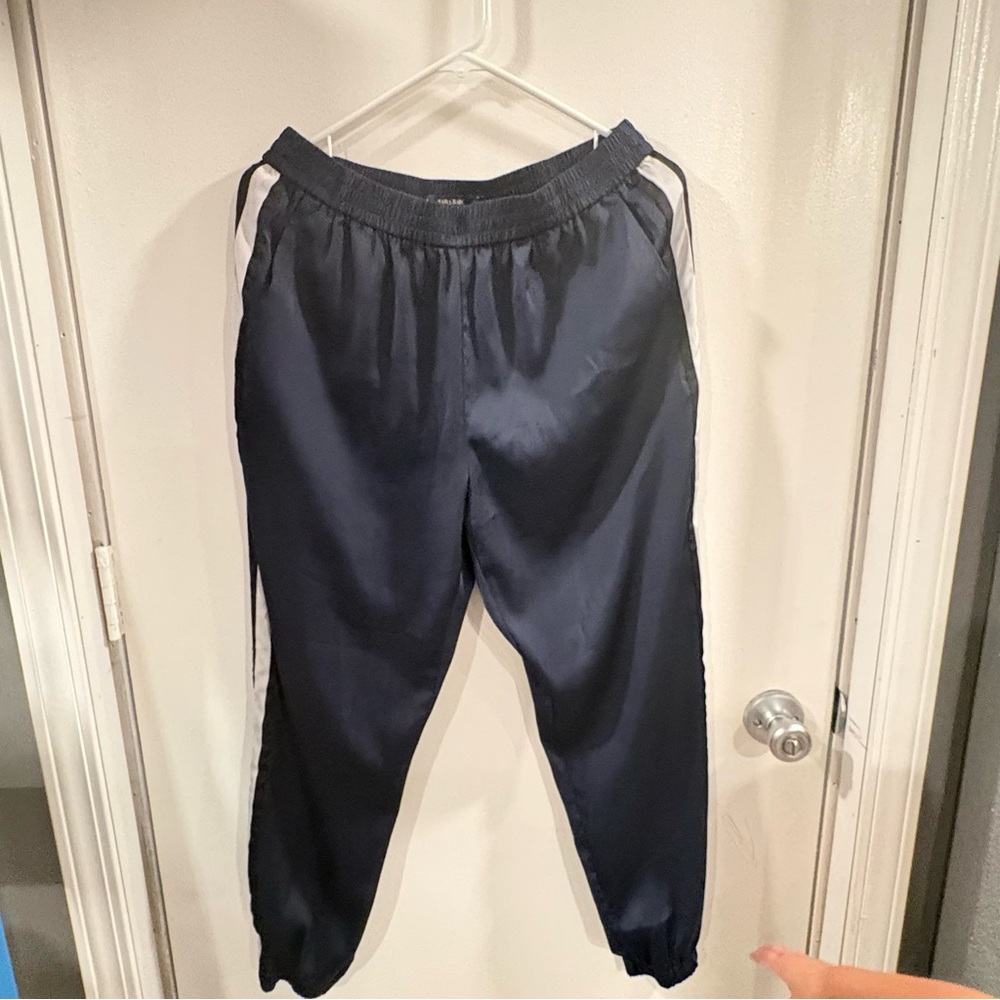 Zara Dark Blue Joggers with White Accents